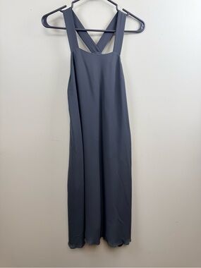 Filippa K silk apron style grey midi dress xs